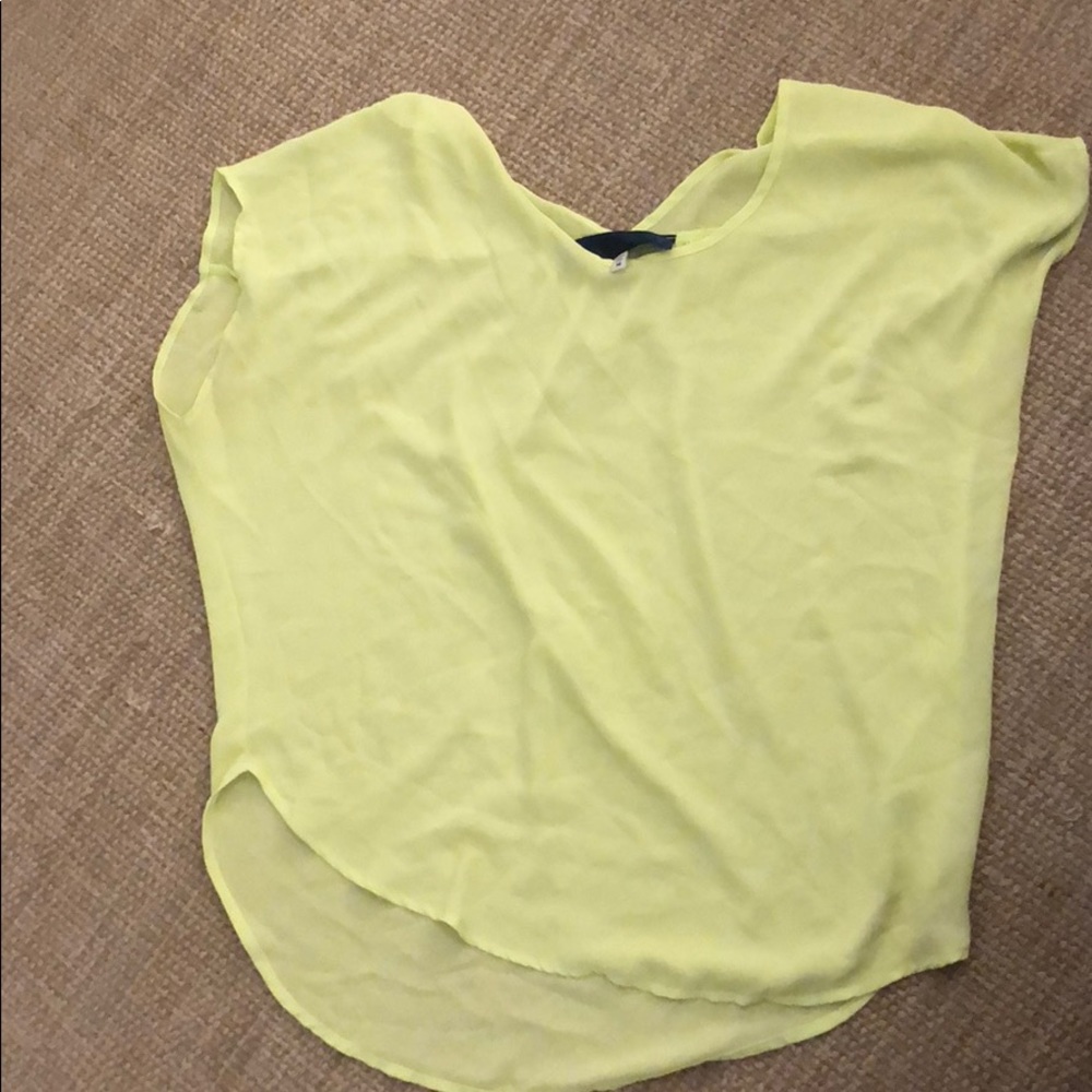 Highlighter Yellow Flowy Top
